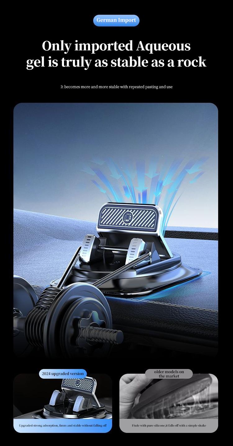 Car phone holder 360 degree rotation, suitablefor car navigation in-car dashboard, horizontaland vertica screen adjustment angle,suctioncup fixed non-slip mobile phone holdersuitable for iPhone and Android