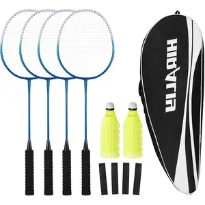 Badminton Rackets Set for Backyards, Badminton Set, Includ 2/4 Rackets, 6/12 Birdies, 1 Carrying Bag, Outdoor  for Adult Family Beginner