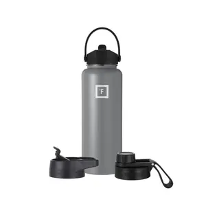 IRON FLASK 40oz Stainless Steel Wide Mouth Water Bottle with Plastic Lid