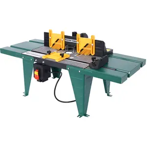 Hardware Electric Router Table with Steel Stand & Adjustable Fence - Universal Benchtop Router Tables Top for Precise Woodworking | Craftsman Tool | Green