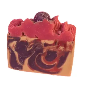 Black Raspberry Vanilla Organic Cold Process Swirl Soap with Frosting. Handmade All Natural Handcrafted Soap. Cute Swirl Soap Bar. Moisturizing Body Wash