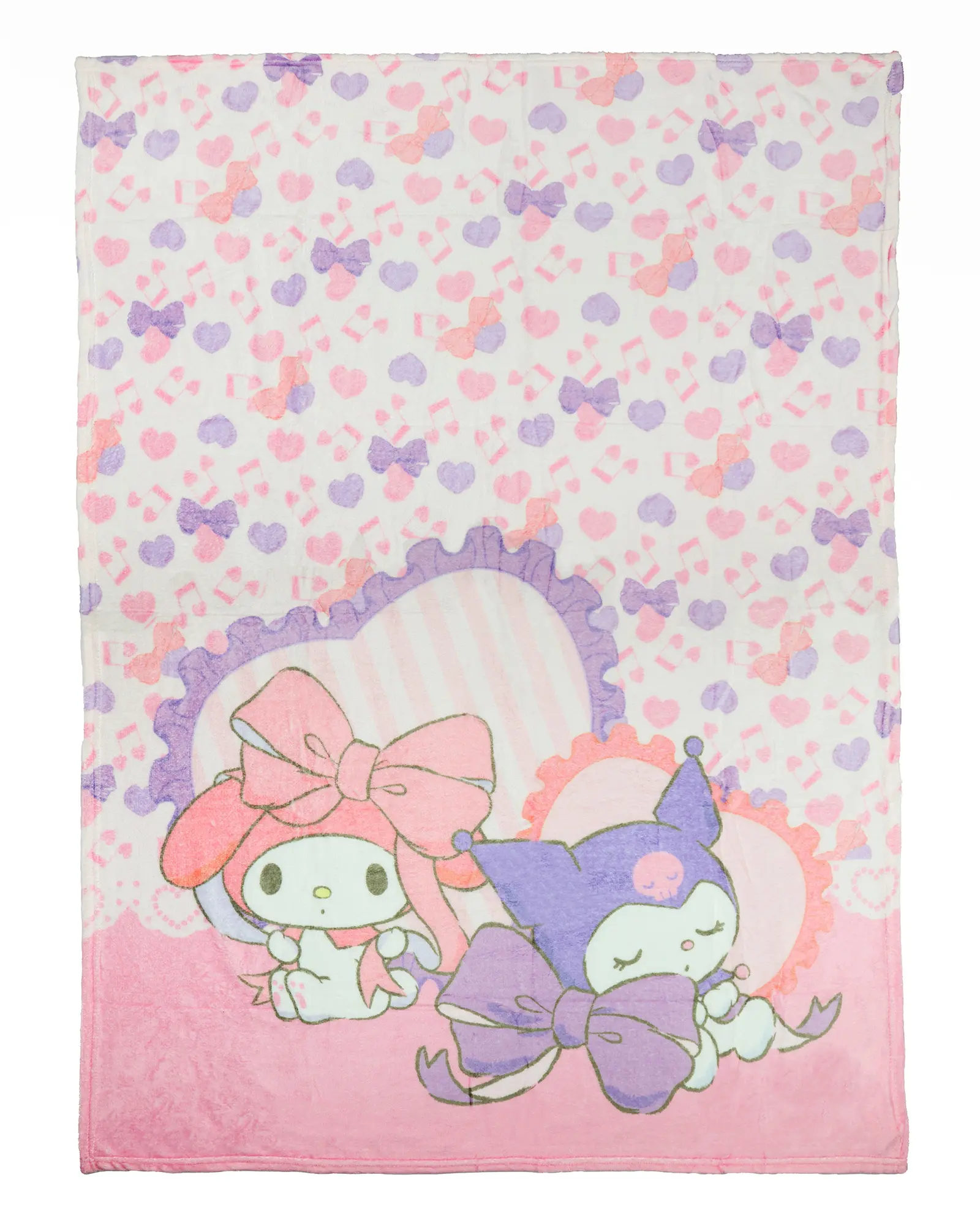 Sanrio Hello Kitty & Friends Fleece Throw Blanket, Bows & Hearts Design with My Melody & Kuromi, 46x60 in Polyester Blanket for Home & House Decor, Room Decor Bedding Linen
