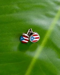 Puerto Rico Circle Stainless Steel Studs