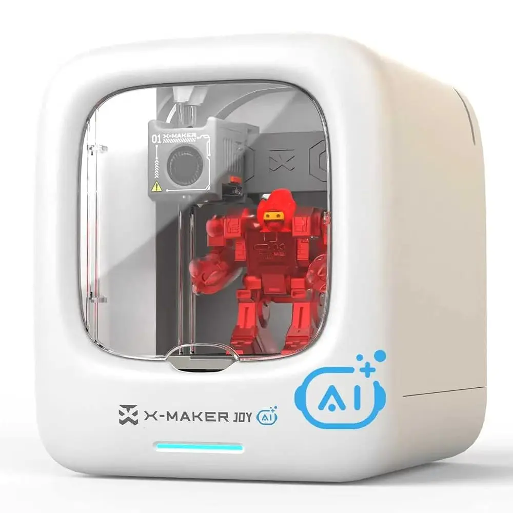 AOSEED X-MAKER AI+ Enclosed Compact 3D Printer - Beginner-Friendly, Fully Assembled, Plug-and-Play Design, Wi-Fi App, AI Support, Auto Leveling, Built-In Camera, 1 Polylactic Acid (PLA) Filament for Home DIY Projects