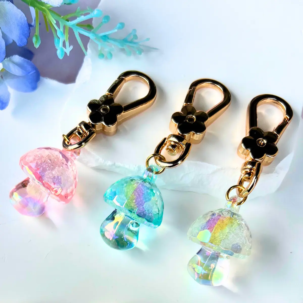 Mushroom Sparkle Keychain