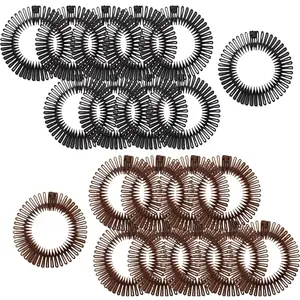20 Pack Flexible Plastic Circle Tooth Headbands - Hair Wrap Holders for Women, Girls and Sports