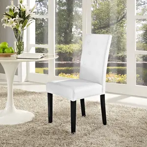 Modway Confer Dining Vinyl Side Chair in White