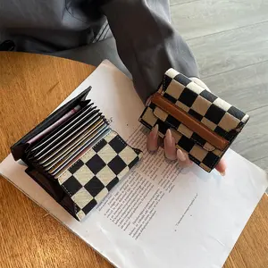Women's Plaid Pattern Card Holder, Casual Multi Card Slot Card Holder, Fashionable Card Holder for Daily Use