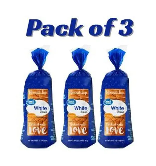 Great Value White Round Top Bread Loaf, 20 oz (Pack of 3)