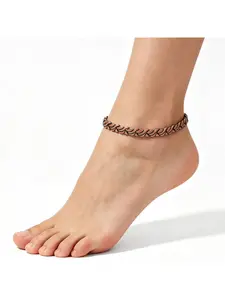 Magnetic Couple Boho Anklet Set for Women and Men with Fish and Wheat Motif in Antique Copper Tone Perfect for Beach Vacation Summer Outfit Stylish Unisex Foot Jewelry