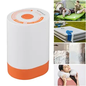 2 in 1 Mini Air Pump, Portable, 3.5kPa, with 5 nozzles, suitable for camping and outdoor use, suitable for pool floats, air mattresses, swimming rings and vacuum storage bags (shipped without batteries)