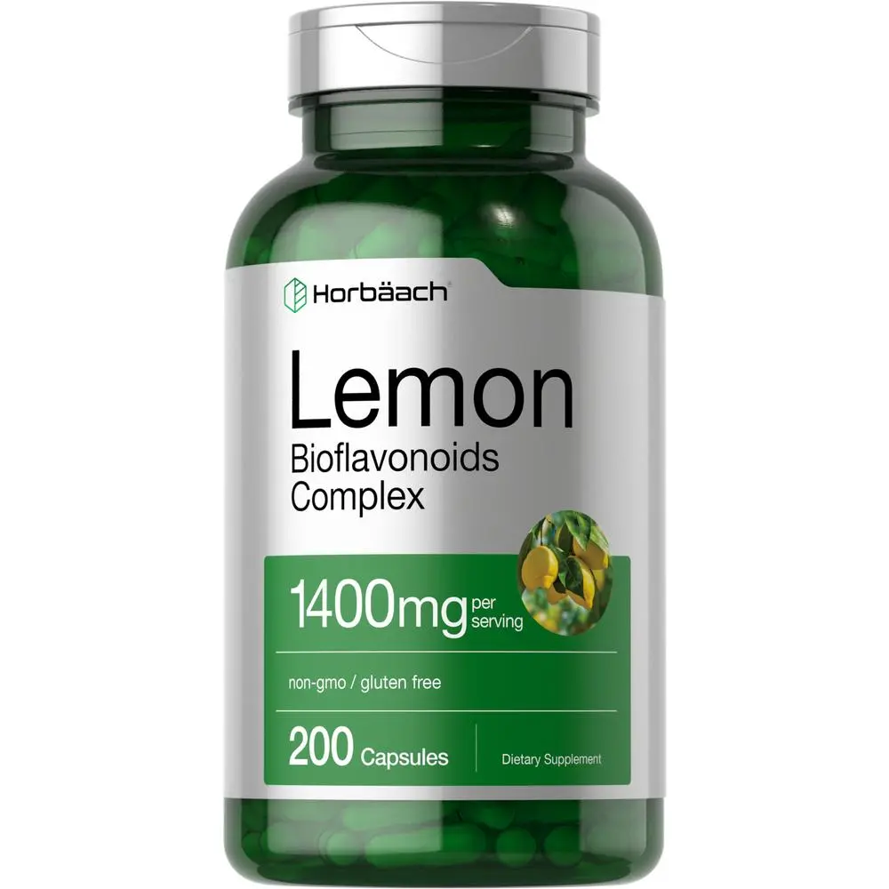 Horbäach Lemon Bioflavonoids Supplement | 1400 mg | 200 Capsules | Complex with Rutin and Hesperidin | Non-GMO and Gluten Free
