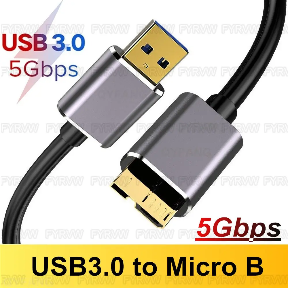 USB 3.0 Hard Drive Cable USB Micro B 5Gbps Cable Hard Drive Exter USB3.0 to Micro B Cord USB 3.0 Data Cable For Samsung Galaxy S5, Note 3, Western Digital, Toshiba, Seagate Cellphone