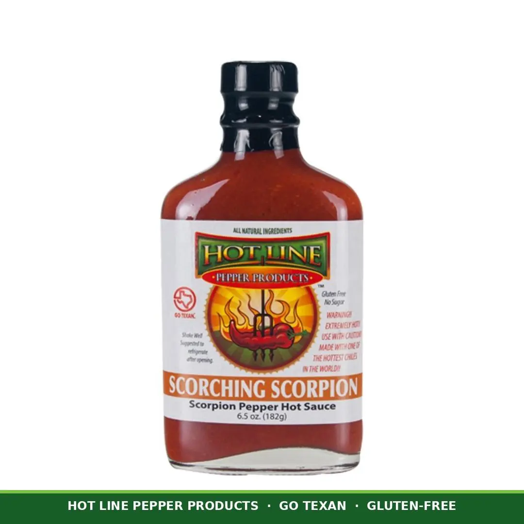 Scorching Scorpion Hot Sauce - Trinidad Scorpion Pepper, Extreme Heat 10/10, Small Batch Texas, 6.5oz