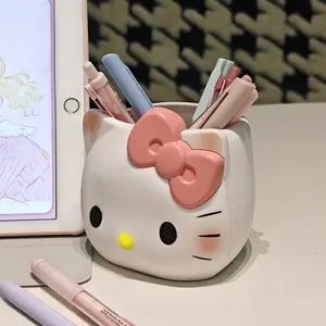 New Style KT Cat Pen Pot Makeup Brush Bucket Student Dorm Desktop Storage Box Creative Stationery Organizer
