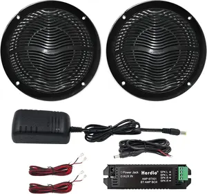 Herdio 6.5 Inch Marine Bluetooth Speakers 2 Way 120W Peak Boat Speakers for Car/ATV/UTV/Golf Cart Use, Pair, Black Waterproof