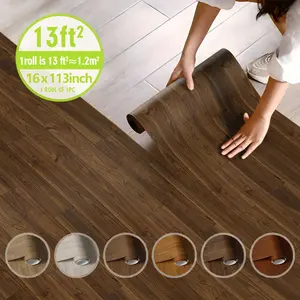 Self-adhesive Wood-grain Pattern Floor Tiles: Peel and Stick, Waterproof, Cut-to-size, PVC Scratch-resistant, and Easy To Clean. Ideal for Kitchen Floors, Laundry Rooms, Entryways, Hallways, Balconies, and Floor Decoration Or Renovation.