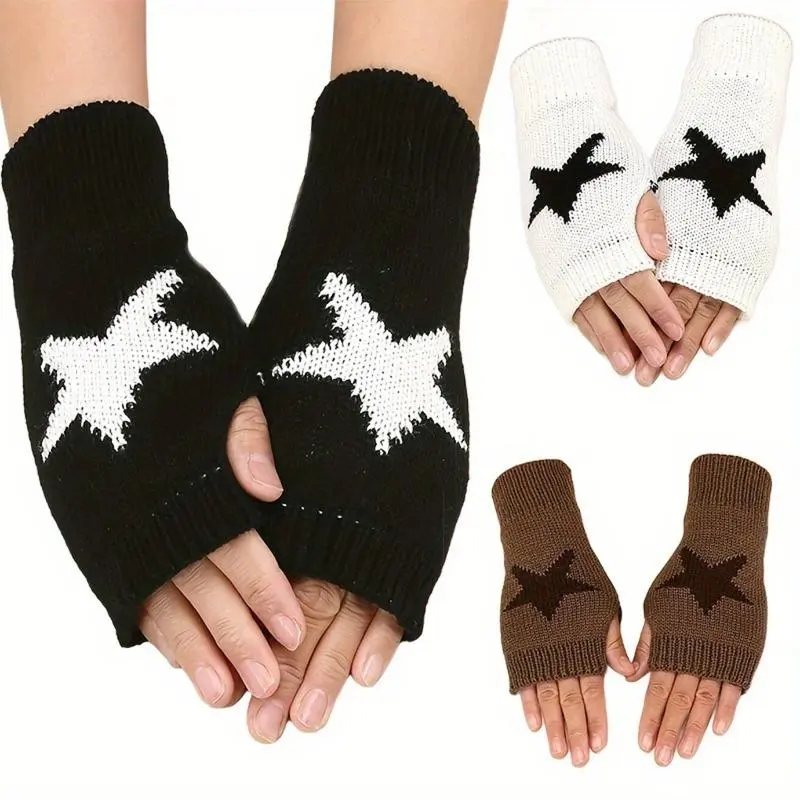 Unisex 3-Pairs Fingerless Knit Gloves - Elegant Geometry Design, Soft Fabric Warm Half-Finger Casual Fashion Gloves for Autumn Winter Outdoor Use, Men's Accessories, Guys Gifts, Womens Gifts, Accessories For Women, All-Season Men's Gloves