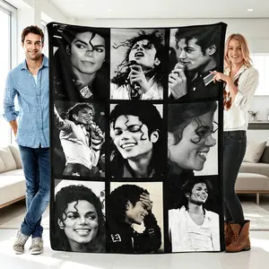 Michael Jackson Black & White Throw Blanket – Soft Cozy Bed, Sofa, Travel Blanket, Perfect Gift for Fans