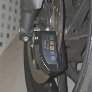 Waterproof Motorcycle Rechargeable Disc Lock Alarm for Bicycle Anti-theft Padlock Security Protection Bike Motorbike Accessories with 110-Decibel Alarm and Easy Installation - Vehicle