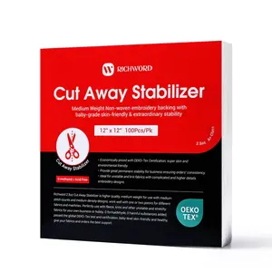 Cut Away Embroidery Machine Stabilizer Backing Sheet Package 2.5oz 12in*12in*100pcs