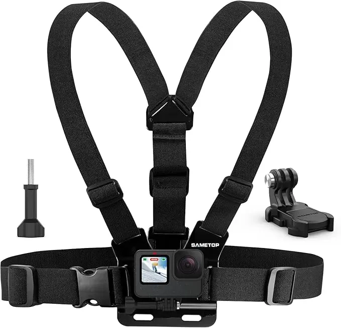Chest Mount Strap Harness Chesty Body Mount Compatible with GoPro Hero 13, 12, 11, 10, 9, 8, 7, 6, 5, 4, Session, 3+, 3, 2, 1, Max, Hero (2018), AKASO, DJI Osmo Action Cameras Adjustable Movie