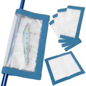 Fishing Lure Wrap for Rod, Tangle-Free Safety Hooks Cover, Secure Protectors Holder Storage for Various  (Blue - 4PK)