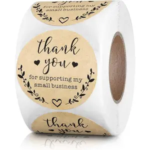 1.5 inch Thank You for Supporting My Small Business Stickers,  Labels Custom Sticker for Bakeries, Crafters & Small Business Owners, 500 Labels Per Roll