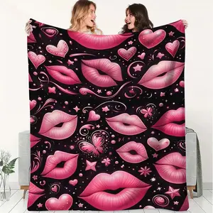 Romantic Pink Flannel Blanket, Flannel Throw Blanket, Butterfly, Star, Soft Fluffy Warm Blanket, Outdoor Sports Blanket, Gift Blanket, Suitable Living Rooms, Sofas, Offices, Camping, Travel