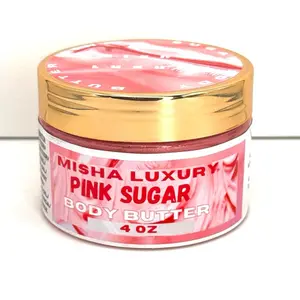 Misha Luxury Pink Sugar Body Butter 4 oz - Rich Moisturizing Formula for Soft Skin