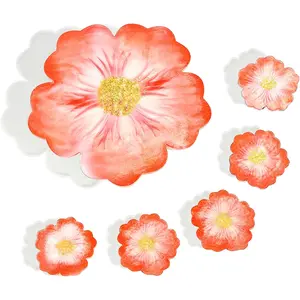 Pack fo 6 Epoxy Resin Cherry Coaster Casting Silicone Mold Set - Create Beautiful DIY Home Desk Decorations with Resin Petal Tray, Tea Tray, and Fruit Plate Molds - (1Pc 13.7inch / 5Pc 4.7inch) - Home Improvement. Tableware Colorful Reusable