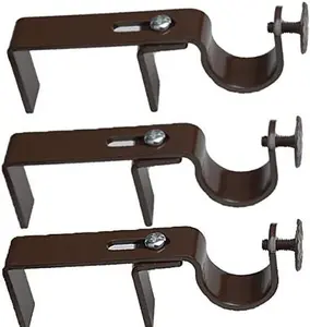 NoNo Bracket - No Drill Curtain Rod Bracket Attachment over Blinds (Set of 3)