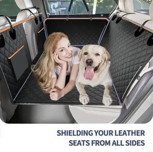 Fetchly Large Pet Back Seat Extender with Hard Bottom for Travel - Waterproof and Adjustable