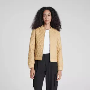Women's Quilted Bomber Jacket - A New Day Yellow M