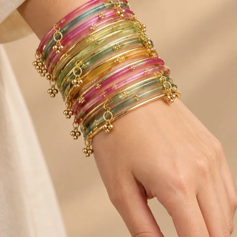 Kashmiri Bangle Sets — $19.99per set!  Beautiful colors with delicate gold-tone details