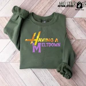 Having A Meltdown Sweatshirt, Aesthetic Mental Health Matters Cotton Sweatshirt, Trendy Disco Hannah Montana T-Shirt, Vintage Graphic Tee, Popular Unisex Apparel for Mental Health Awareness LJC