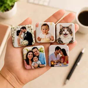 Glossy Custom Photo Magnets, 5-Pack Personalized Refrigerator Magnet Gift Set for Home Decor