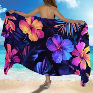 Vibrant women's floral sarong | Quick drying, highly absorbent beach blanket, ideal for travel, camping, and summer vacation 140x70cm