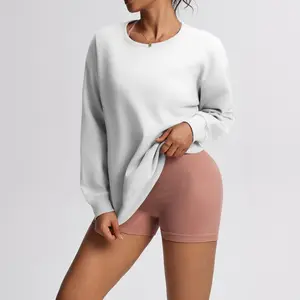 TCVC Woman 's  round neck pullover sporty loose fit ,eco-friendly daily wear Elegance Everyday athletic outerwear airplane mode travel hoodie Women's Hooded Plush relaxed fit sweatshirt Casual Style Minimalist Crewneck Basic Womenswear Fashion Oversized F