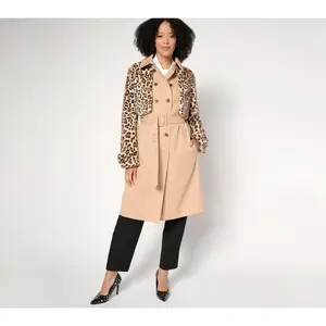 by Stacy London Regular Trench with Removable Jacket-Faux Fur