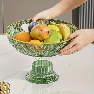 Fruit Plate, 1 Count Modern Fruit & Vegetable Holder, Decorative Bowl with Drainage Holes for Countertops, Home Organizer