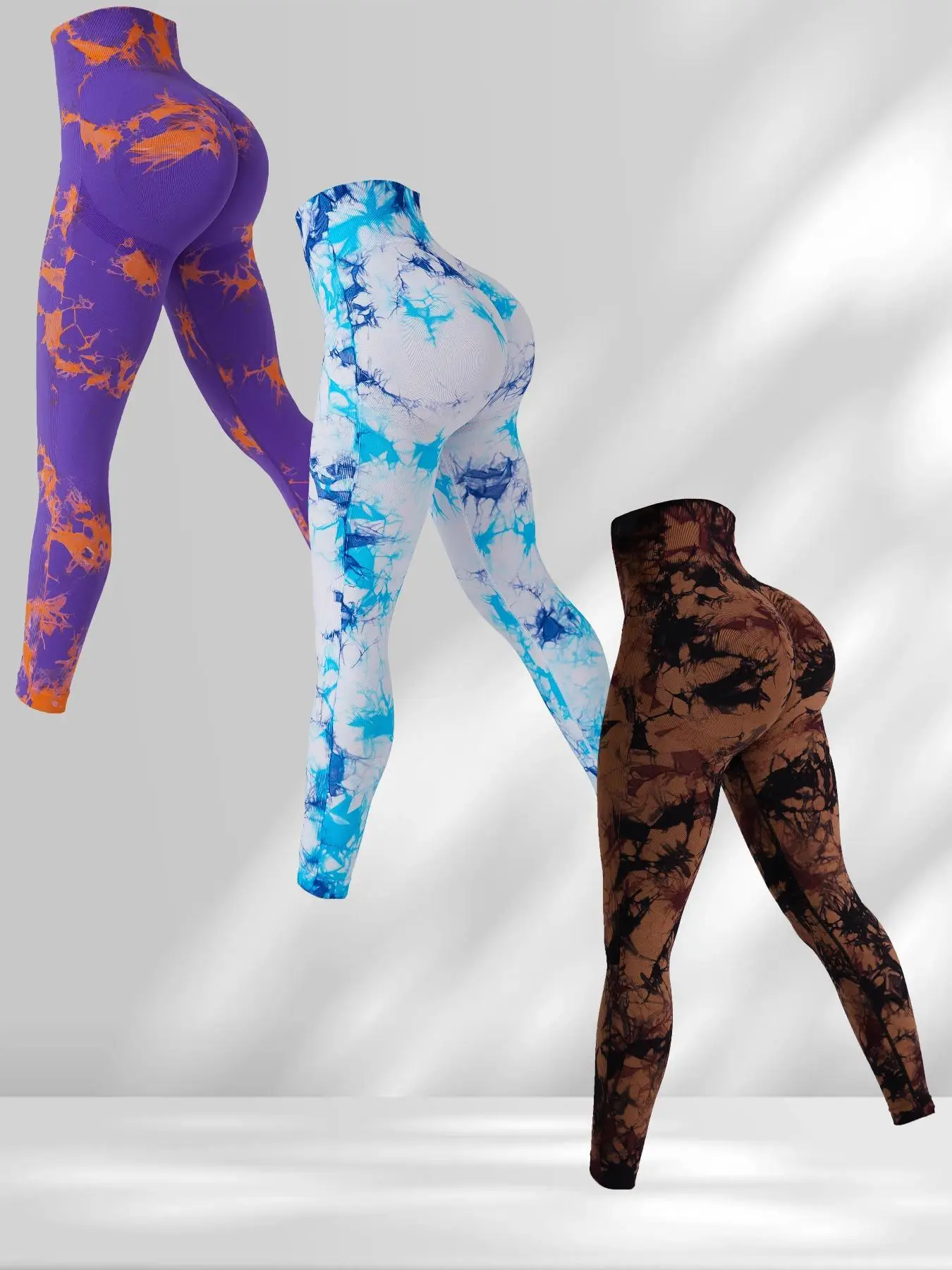 Women's Tie Dye Print High Waist Ruched Leggings, Casual Breathable Skinny Pants for Yoga Gym Workout Running, Girl Yoga Pants, Yoga Leggings, Summer