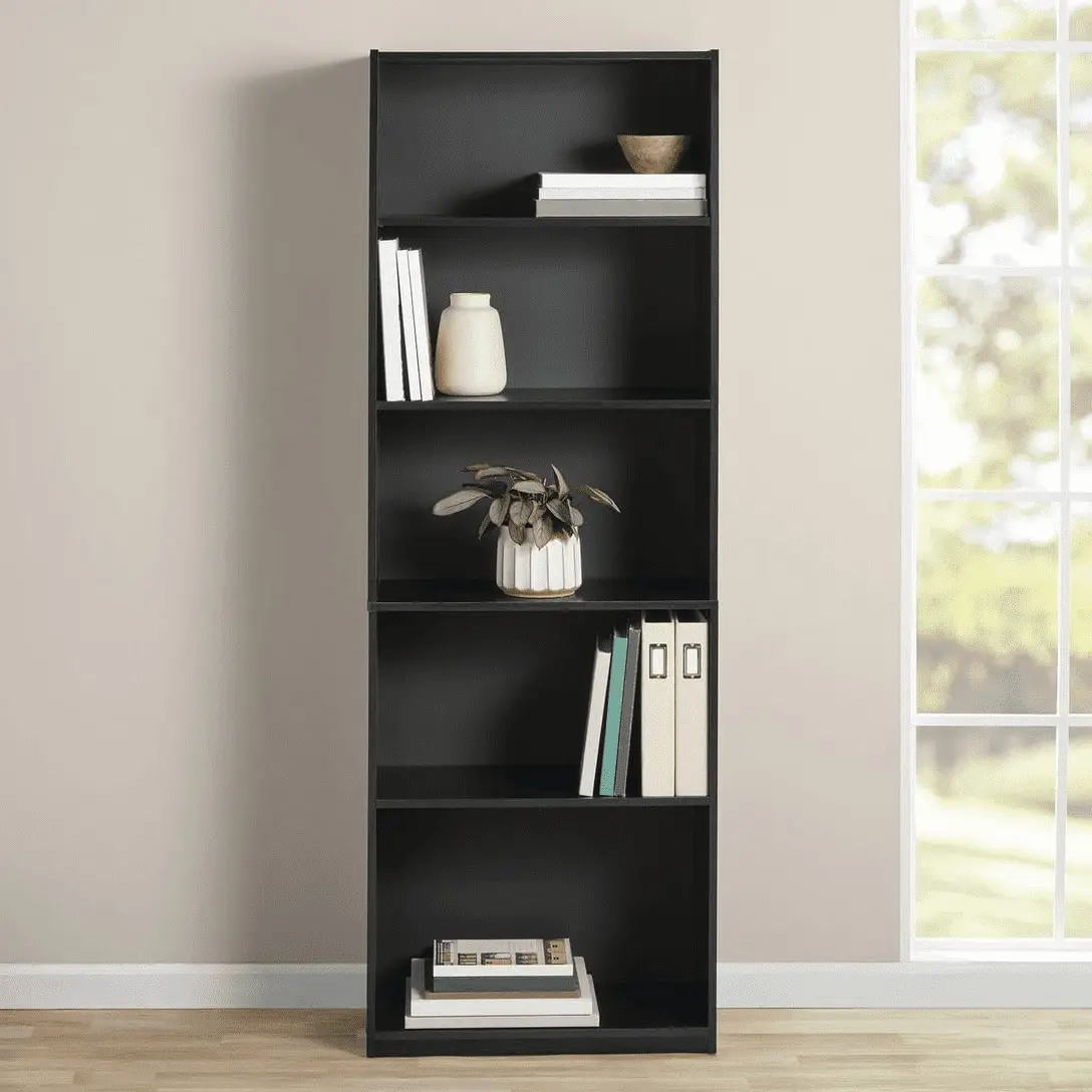 5-Shelf Bookcase with Adjustable Shelves