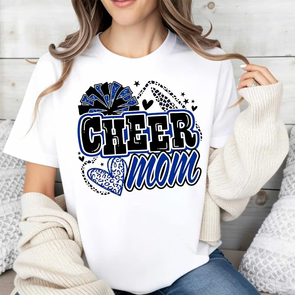 Cheer Mom T-Shirt, Women's Cheerleading Support Graphic Tee, Game Day Spirit Wear, Mother's Day Gift, Cheer Competition Outfit, Sports Fan Apparel