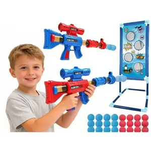 Kids Air Soft Blaster Toy! Shooting Game Toy for Age 6, 7, 8,9,10+ Years Old Kids, Boys - 2pk Air Guns & Shooting Target & 24 Foam Balls - Ideal Gift - Compatible with Toy Guns