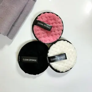 Reusable Microfiber Makeup Remover Pads, Set of 3, Pink, Black, White, Soft Facial Cleaning Pads for Deep Pore Cleansing, Removing Makeup & Oil