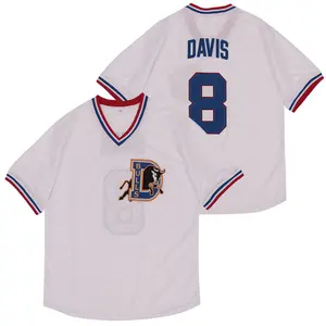 Baseball Jerseys Bull Durham  Crash Davis #8 Double Stitched Polyester Jersey for Men Customizable