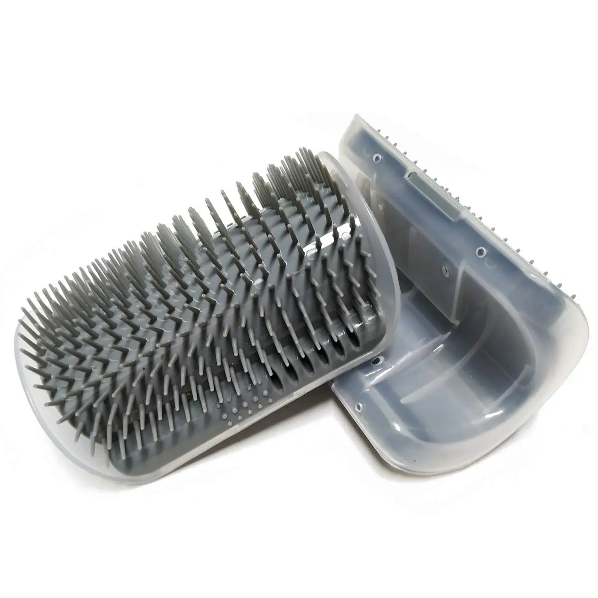 Self-Groomer Wall Corner Massage Comb Scratcher - 2-Pack Soft Grooming Brushes with Catnip, Ideal for Cats and Dogs with Long or Short Fur - Pet Toys