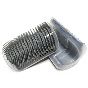 Self-Groomer Wall Corner Massage Comb Scratcher - 2-Pack Soft Grooming Brushes with Catnip, Ideal for Cats and Dogs with Long or Short Fur - Pet Toys