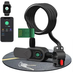 Fingerprint   Lock,  59''  Heavy Duty Electric   Lock with Key App iWatch Unlock for Bicycle Scooter  Door Fence Gate Phone